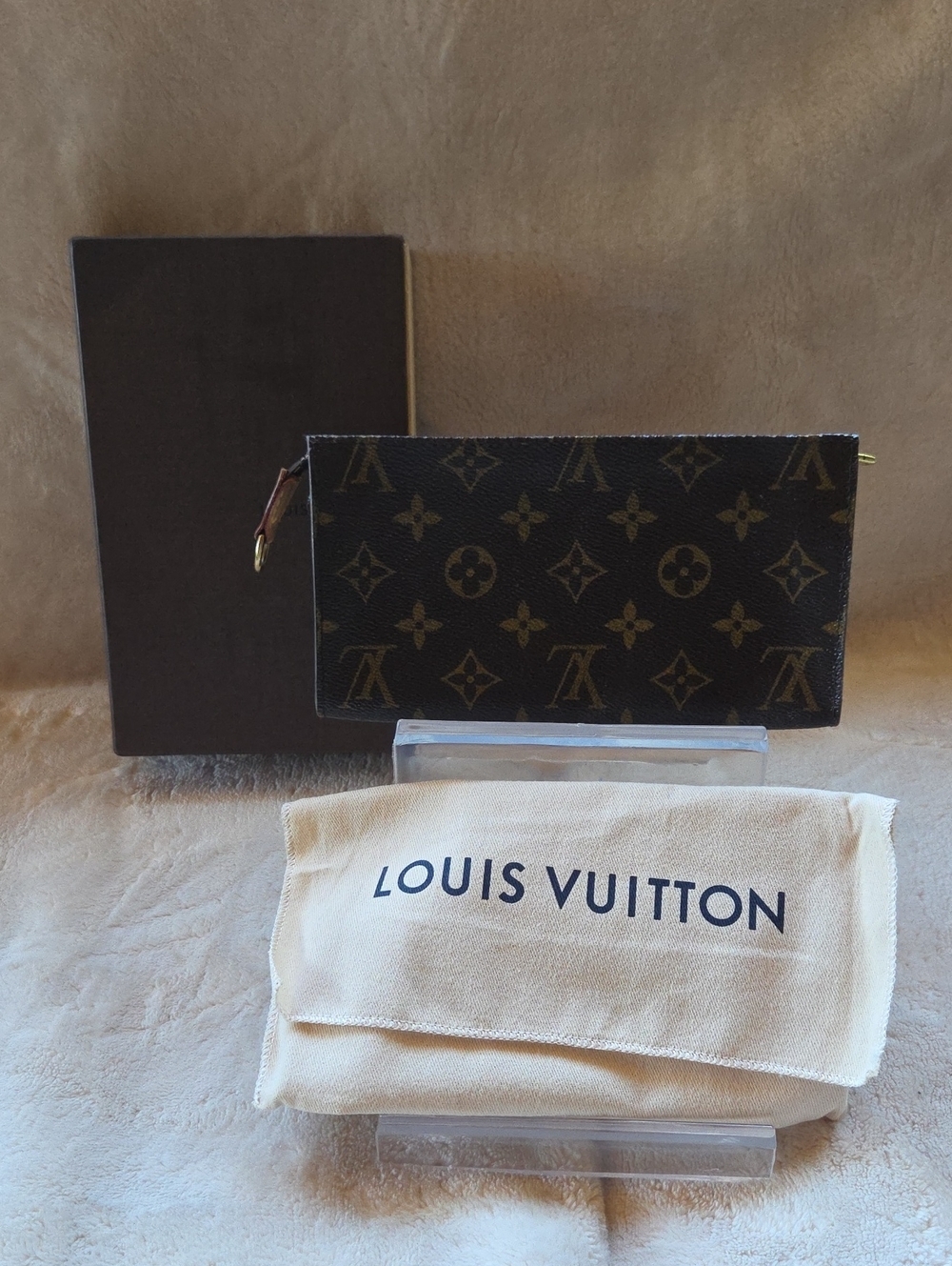Louis Vuitton Monogram Accessory Pouch- Dark Brown and Tan PM FL1000